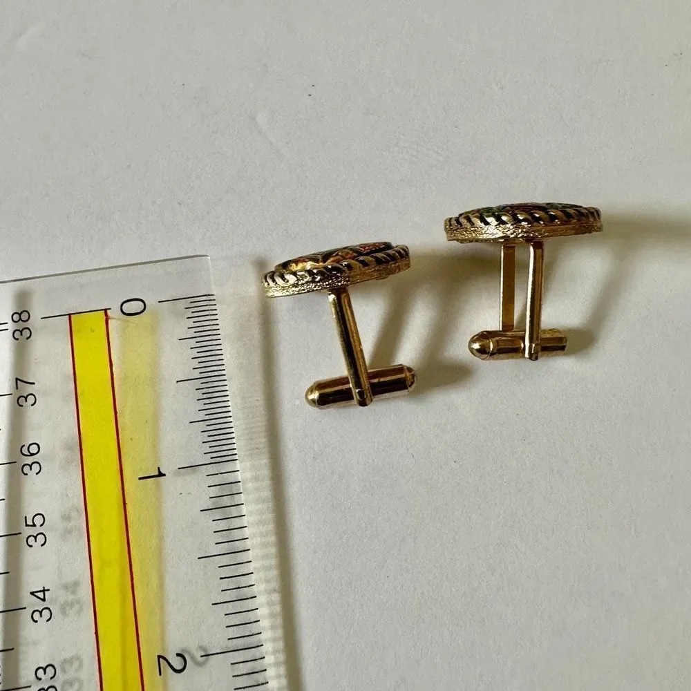Sarah Coventry mosaic enamel vintage cufflinks